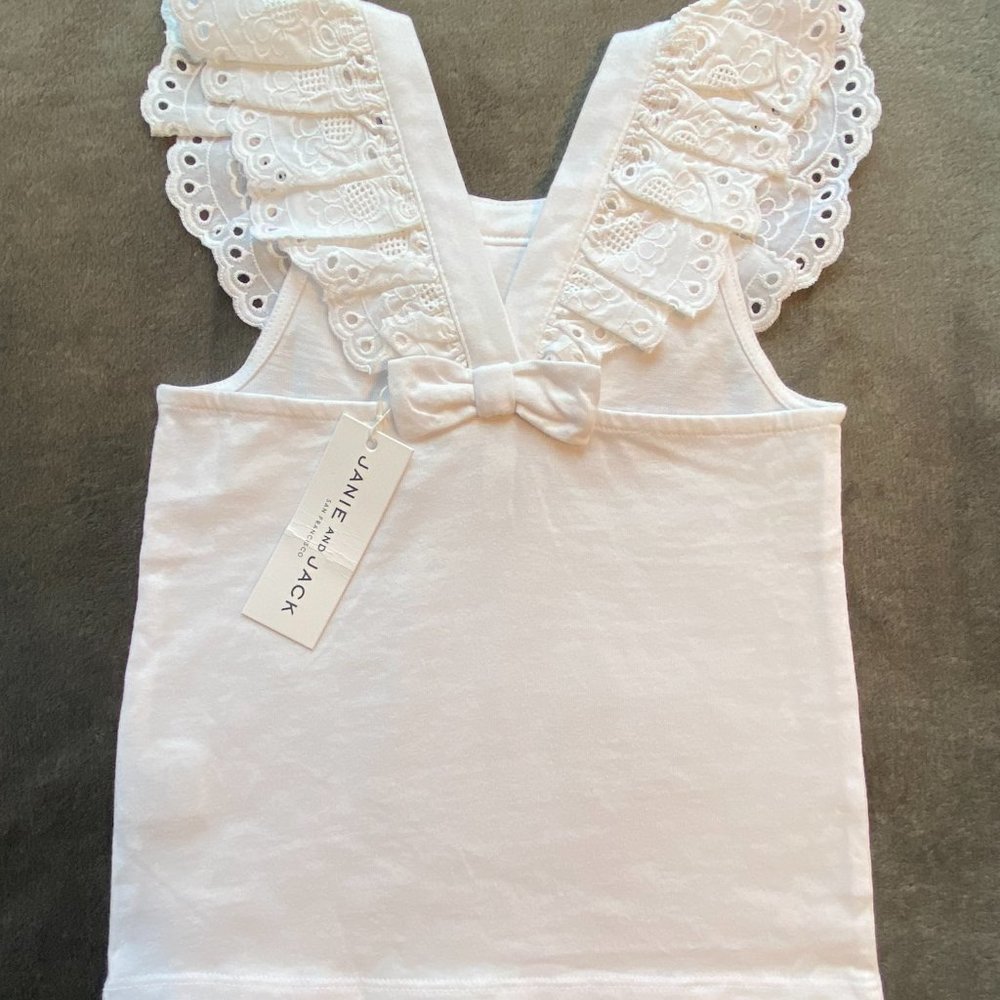 NWT Janie and Jack White Eyelet Lace Collar Top 4Y - Picture 3 of 3
